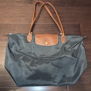 Longchamp Le Pliage Lage Nylon Tote W/ Long Handle